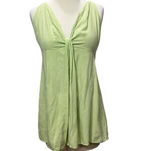 Blue Blush Y2K Babydoll Top Women L Light Green Knot Front Crisscross Strap Soft